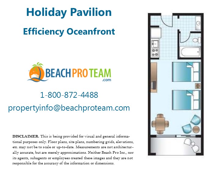 Holiday Pavilion Floor Plan 1 - Efficiency Oceanfront